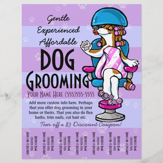 Hund Grooming Anpassade för främjande i östra laka Reklamblad (Framsidan)