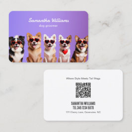 🐾 Hund Grooming Anpassningsbar QR Visitkort