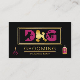 Hund Grooming Black Rosa-avtalskort Tidsbeställning Kort