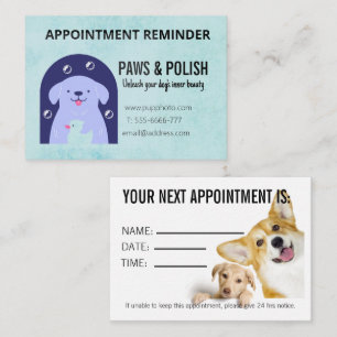 Hund Grooming Business Anpassningsbar avtalat kort
