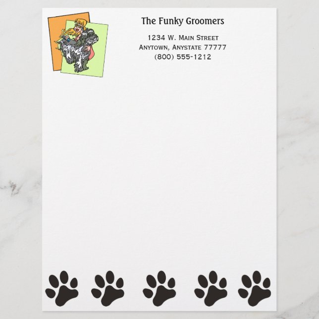 Hund Grooming Business Letterhead Brevhuvud (Framsida)