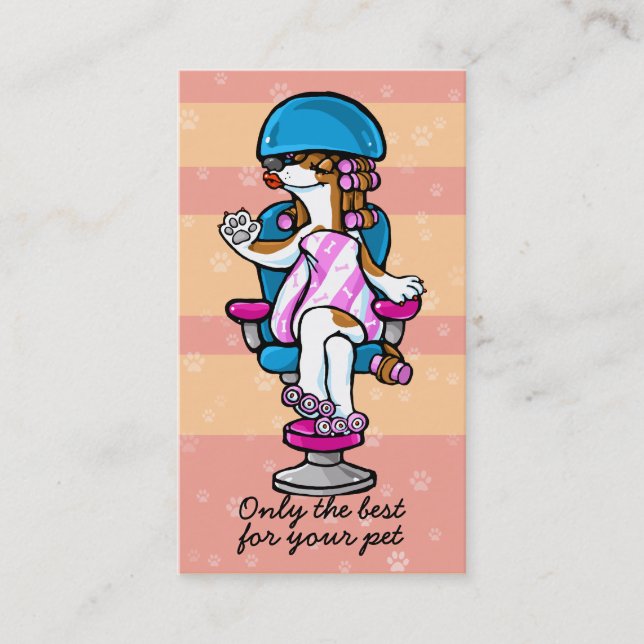 Hund Grooming Business Salon Groomer Marknadsförin Visitkort (Framsida)