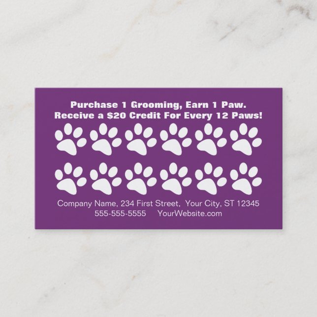 Hund Grooming Customer Loyalty Card Lojalitetskort (Framsida)
