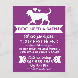 Hund Grooming Flyer - anpassningsbar