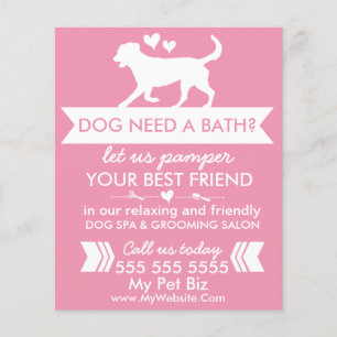 Hund Grooming Flyer - anpassningsbar