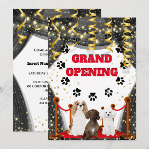 Hund grooming grand open VIP-röda mattor Inbjudningar