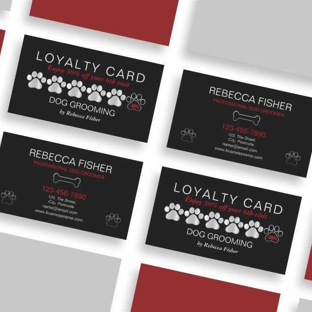Hund Grooming Loyalty Rets Pet Reward Visitkort (Skapare uppladdad)