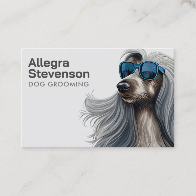 Hund Grooming Modern Simple Typography Hound Visitkort (Framsida)