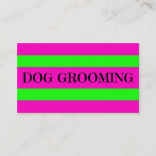 Hund Grooming Neon Grönt och Shock rosa Visitkort