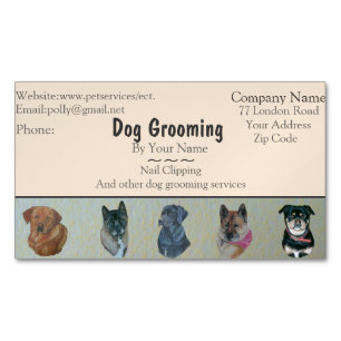 hund Grooming och djuromsorga tjänster möte Magnetiska Visitkort