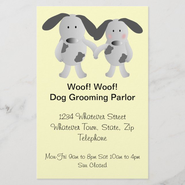 Hund Grooming Parlor Flyer (Framsidan)