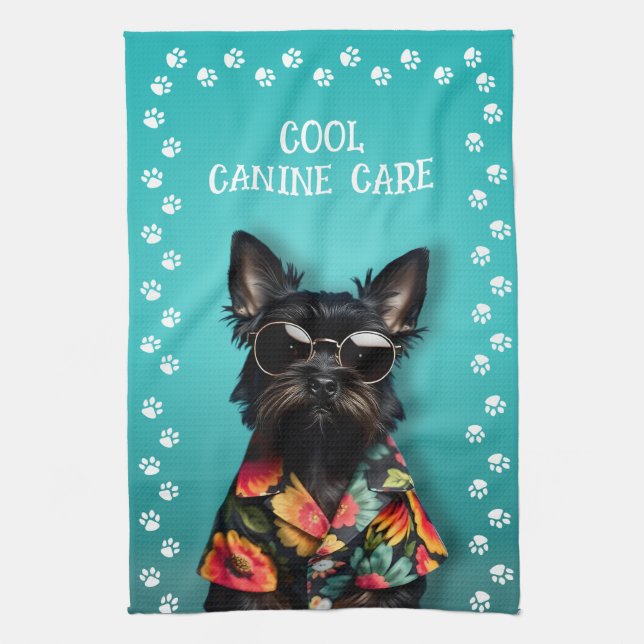 Hund Grooming Paw Print Towel Kökshandduk (Vertikal)