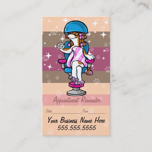 Hund Grooming.Pet groomer.Möte påminnelse. Tidsbeställning Kort (Framsida)