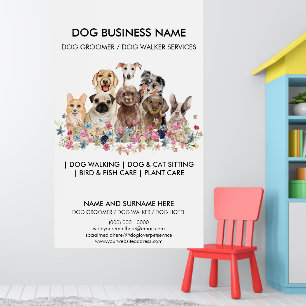 Hund grooming pet vinter Hund walker business Poster