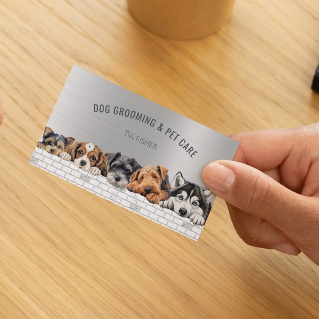 Hund Grooming QR-kod Social Media Pet-webbplats Visitkort (Skapare uppladdad)