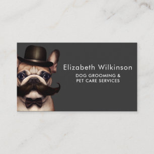 Hund Grooming Roligt Pet Fransk Bulldog Visitkort