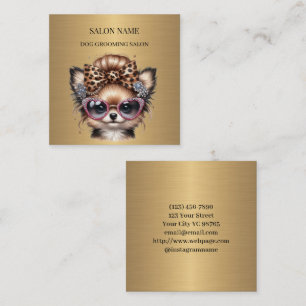 Hund grooming Salon Affärskort Fyrkantigt Visitkort