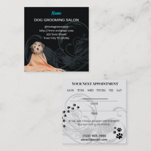 Hund grooming Salon Möte Affärskort Fyrkantigt Visitkort