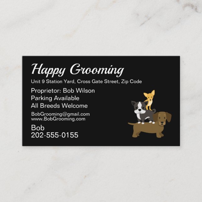 Hund Grooming Salon och Möte Visitkort (Framsida)
