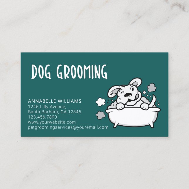 Hund Grooming Services, Affärskort Visitkort (Framsida)