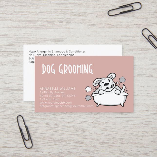 Hund Grooming Services, Affärskort Visitkort (Fram/Back In Situ)