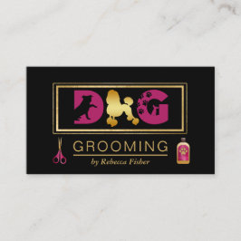 Hund Grooming Services Black Rosa Affärskort Visitkort