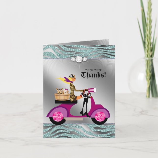 Hund Grooming - tack för att du fick Zebra Teal Bl (Framsida)