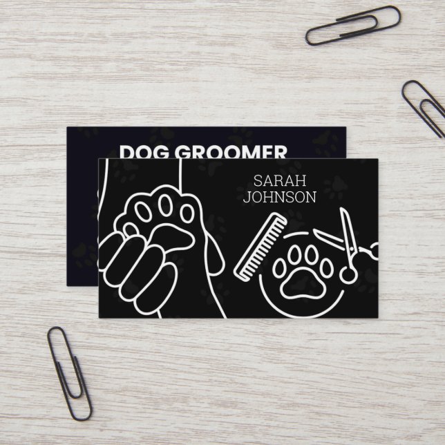 Hund Grooming Visitkort (Fram/Back In Situ)