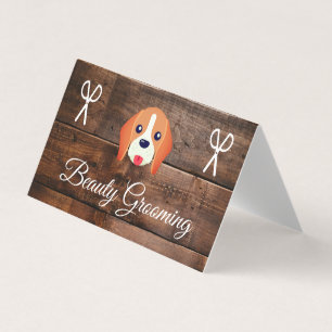 Hund Grooming Wood Panels Visitkort