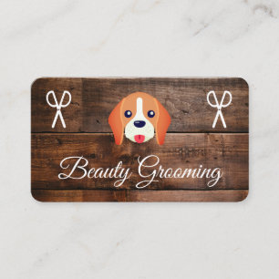 Hund Grooming Wood Panels Visitkort