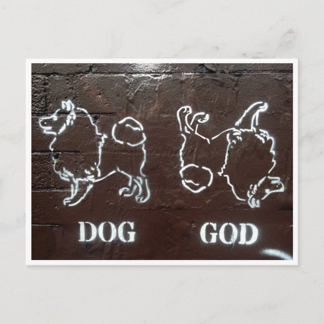 hund gud vykort (Framsida)