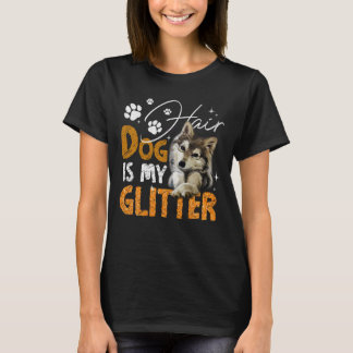 Hund Hair är min Glitter Siberian husky T Shirt