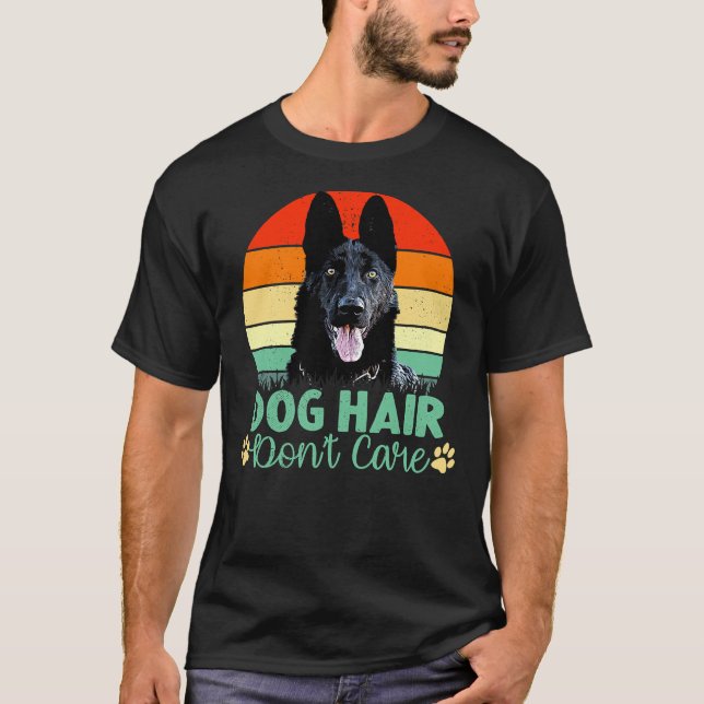 Hund Hair Don T Care Black German Shepherd Hund Re Shirt (Framsida)