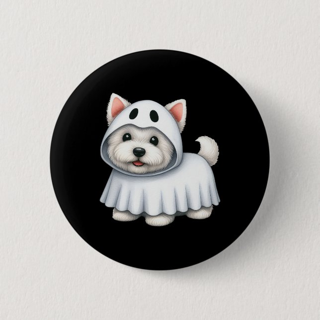 Hund Halloween Costume Ghost Väster Highland Terri Knapp (Framsida)