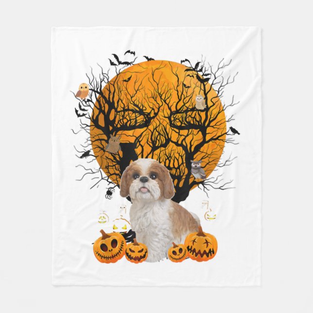 Hund Halloween Fleecefilt (Framsidan)