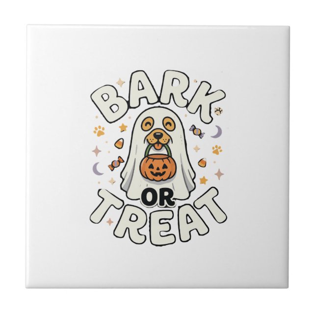 Hund Halloween Godis Squad Kakelplatta (Framsidan)