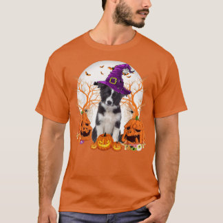 Hund Halloween Gräns Collie Hund Pum T Shirt