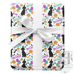 Hund Halloween Inpackningspapper Presentpapper
