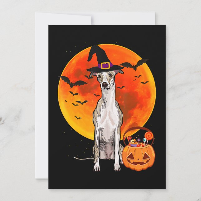 Hund Halloween-Jack o lantern Pumpkin Julkort (Framsida)
