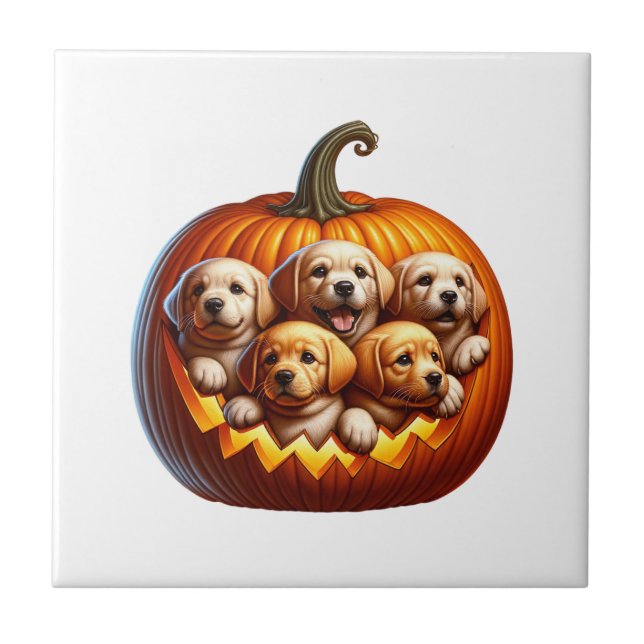 Hund Halloween Kakelplatta (Framsidan)