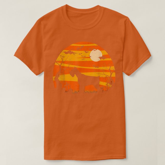 Hund Halloween Schnauzer Hund Jack o lantern Pumpk T Shirt (Design framsida)