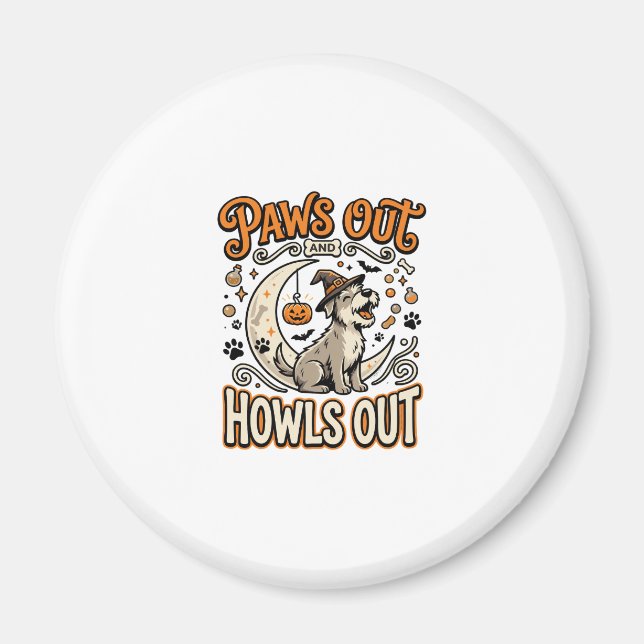 Hund Halloween ylande fest Magnet (Framsidan)