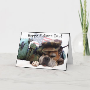 Hund-hälsningskort för lycklig Fars dag Boxer Kort