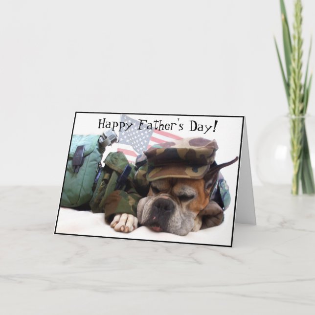 Hund-hälsningskort för lycklig Fars dag Boxer Kort (Framsida)