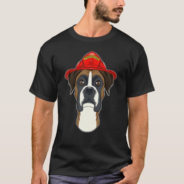 Hund Handler I Fireman Hund I Firefighter Boxer T Shirt (Framsida)