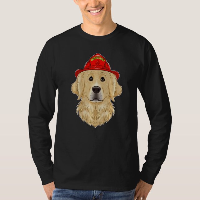 Hund Handler I Fireman Hund I Firefighter Golden T Shirt (Framsida)