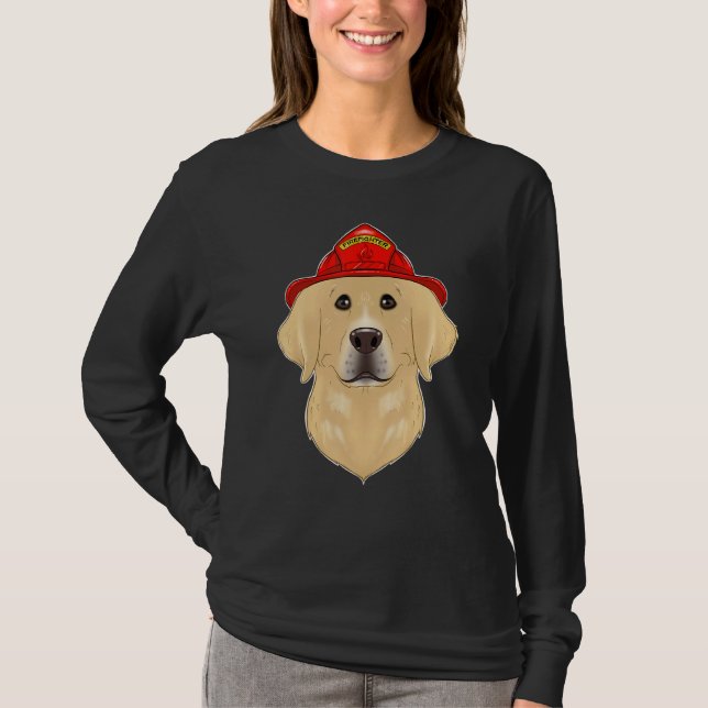 Hund Handler I Fireman Hund I Firefighter Labrado T Shirt (Framsida)