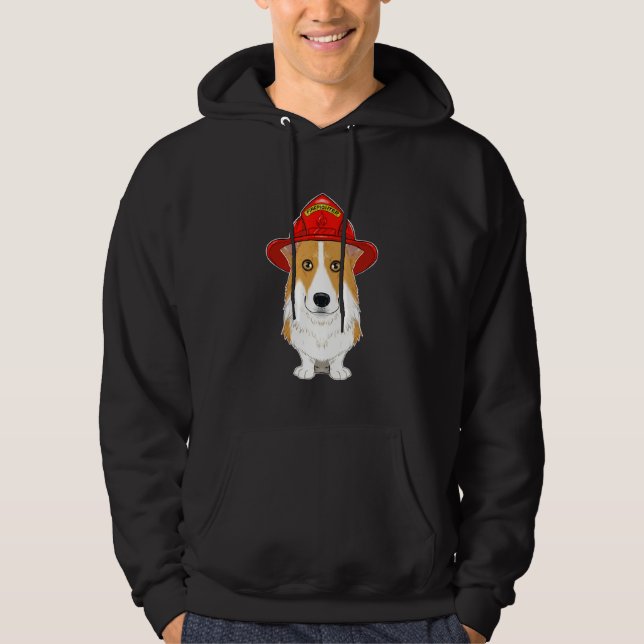Hund Handler I Fireman Hund I Firefighter Welsh C Hoodie (Framsida)