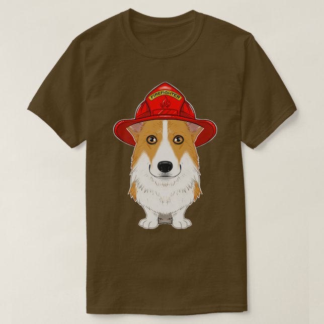 Hund Handler I Fireman Hund I Firefighter Welsh C T Shirt (Design framsida)