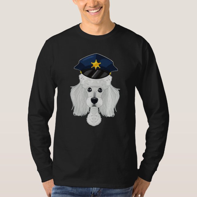 Hund Handler I:s polis Hund I Pudel T Shirt (Framsida)